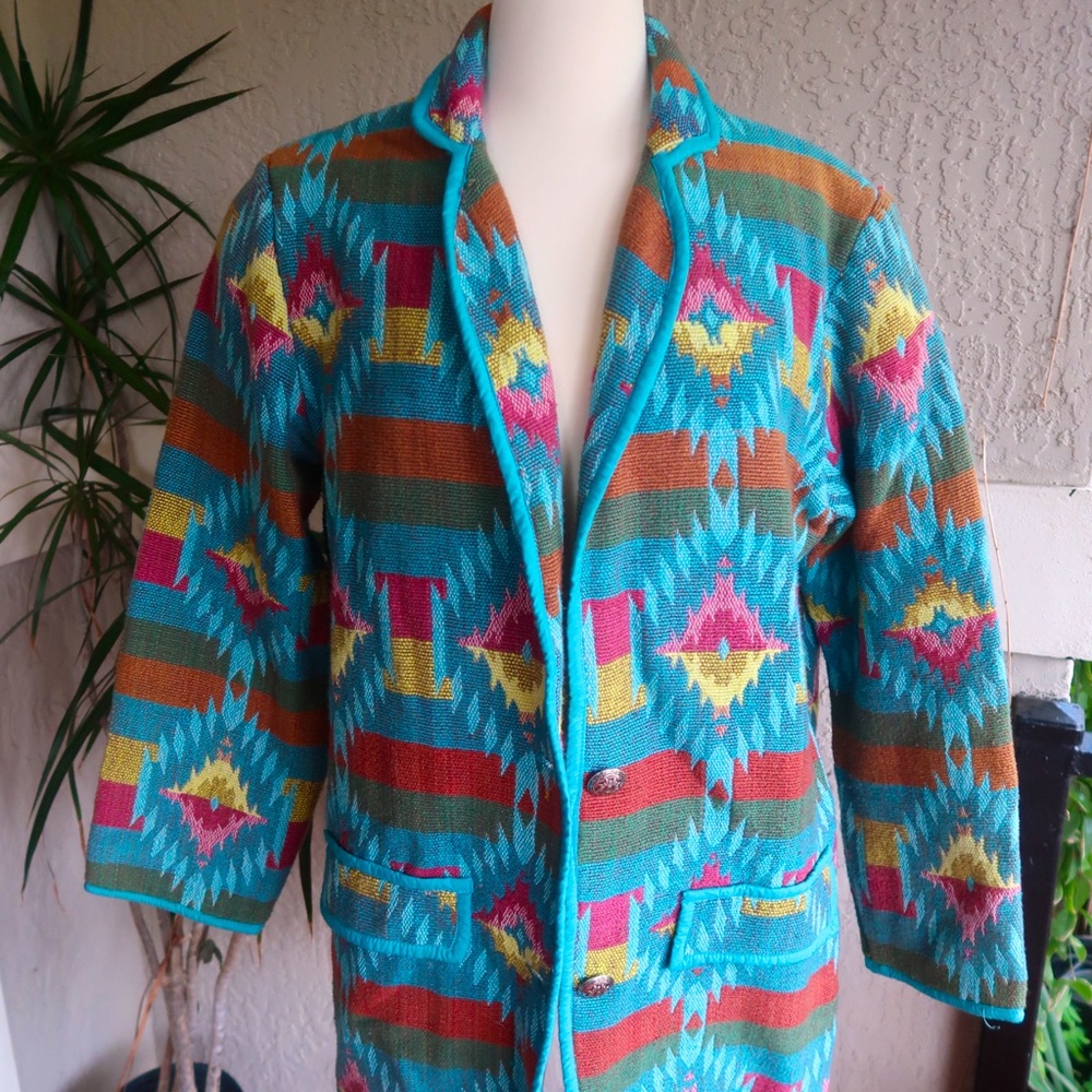 Vintage Bedford Fair Aztec Woven SW Jacket (Large)